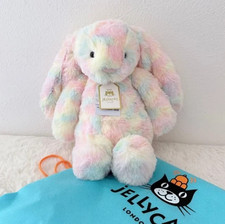 Jellycat Luxe Bunny Lazulia Plush toy rainbow rabbit With Dust Bag NWT picture