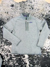 Patagonia Sweater Mens Medium Gray Better Sweater 1/4 Zip Pullover STY25523 picture