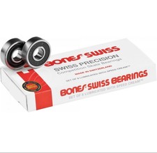 BONES SWISS Skateboard Bearings 8-Pack 8mm Precision Competition Size 608 (Std) picture