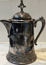 Unique Antique Pairpoint Mfg Quadruple Plated Engraved Coffee Tea Pot c. 1880 picture