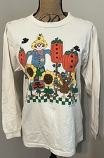 VTG Vicki Melhart Fall Gather Together/Pumpkin Patch Long Sleeve 1995 TShirt M picture