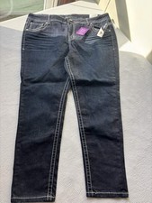 NWT Lane Bryant Genius Fit Straight Fit Skinny Jeans Size 22 Short Dark Wash picture