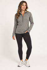 NIKE PRO DRI-FIT RUNNING PULLOVER ZIP WOMEN'S XL GRAY THUMBHOLES STRETCH - NWOT picture