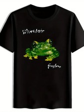 Men's Black T-Shirt | Silverchair & Frogstomp Print, Casual Crew Neck Short Slee picture