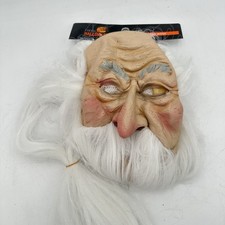 Adult Halloween The Wizard Mask Brand New White Hair Man picture