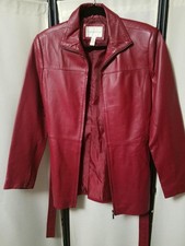 Worthington Vintage Red  100% Genuine Leather Jacket picture