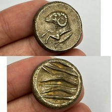 Antique solid Silver Indo Greek Greco Bactrian Coin picture