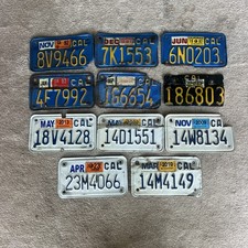 LOT OF  ELEVEN (11)  VINTAGE CALIFORNIA MOTORCYCLE LICENSE PLATES picture