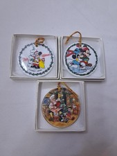 3 Disney Grolier Disc Ornaments Porcelain Japan picture