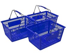 NEW Shopping Basket Set set of 3 Blue picture