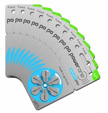 10 Packs (60 Batteries) Power One Cochlear Implant, 60 Batteries. Exp 2029 picture