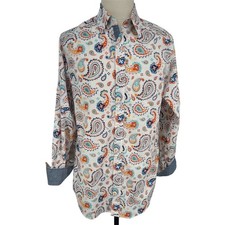 NEW Cremieux Premium Men's Big & Tall Paisley LT Shirt LARGE Button Down picture