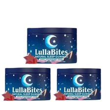 3 pack NEW LullaBites Natural Sleep Gummies Strawberry Stars Flavor 60 Gummies picture