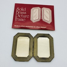 1981 Lillian Vernon Solid Brass Picture Frame Set 2 Miniature Frames picture