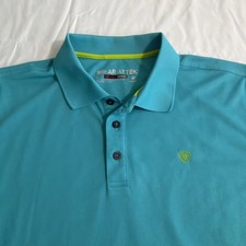 Ariat AriatTek Heat Series Mens Polo Shirt Sz L Short Sleeve Stretch Work Casual picture