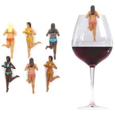 NPW Bosom Buddies Drink Markers 6 Pack Wine Cocktail Margtini Glass Fun Party picture