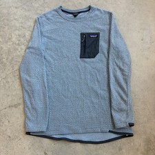 Patagonia R1 Air Crew Neck Sweatshirt Pullover Zig Zag Blue Fleece 40235 Mens XL picture