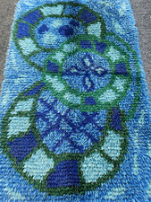Vintage Swedish Rya Rug Mod MCM Professionally Cleaned 2.5x4 picture