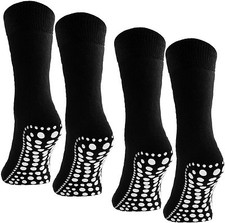 BRUBAKER 4 Pairs Slip Resistant Non Skid Anti Slip Soles Socks picture
