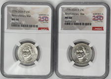 2026 P D Revolutionary War QRTS 250th Annvrsry NGC Semiquincentennial 🔥MS 66🔥 picture