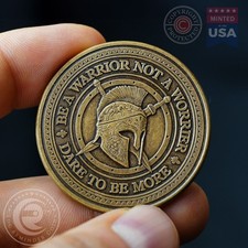 Warrior Mindset Challenge Coin | Everyday Carry Motivation Quotes Medallion picture