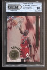 1996-97 Michael Jordan Hoops Superfeats #1Gem Mint 10 Chicago Bulls GOAT MVP HOF picture