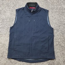 Scottevest Vest Mens Large Blue SEV Travel TEC Utility Pockets Outdoor Full Zip picture