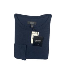 Nordstrom Mens Shop Navy Blue Performance Modal Polyester LS Shirt XL NO430489MN picture