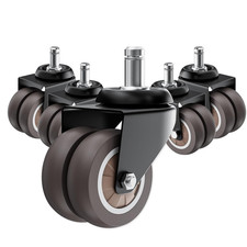 2 Inch Office Chair Wheels (Set of 5), Heavy Duty Grey Rubber Chair Casters Repl picture