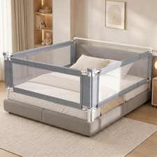 3-Piece Queen Size Bed Rail for Toddlers - Grey (78.7