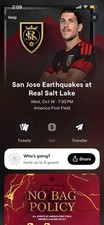 San Jose Earthquakes at Real Salt Lake Oct 14 2020 7:30PM Sec 31 Row N picture