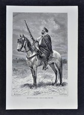 1880 Tour du Monde Gravure Print -Spahi - Arab Calvary Soldier French Algeria picture