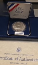 1987-S Constitution Silver Dollar US Mint Commemorative Uncirculated COA picture