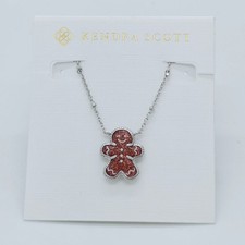 New Kendra Scott Gingerbread Silver Short Pendant Necklace picture