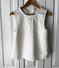 COS Women’s White Solid V-Neck Sleeveless Tie Front Blouse Size 4 picture