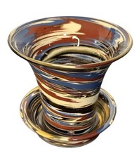Desert Sands Mission Swirl Planter Built-In Saucer MCM Nevada picture