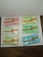 6 Packs Vtg 70s 80s Facial Tissues  Purse Blue Green Pink Yellow  Prop Display picture