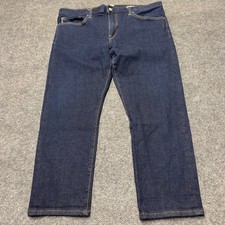 Kato Hiroshi Kato Pen Slim Jeans Men 38x26 Indigo Raw Selvedge Stretch USA picture