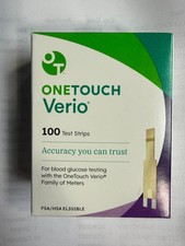 OneTouch Verio Glucose Blood Test Strips - 100 Count New Sealed Exp 10/2026+ picture