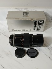 Vintage Nikon Ai Micro Nikkor 105mm f/4 MF Macro Camera Lens W/ Original Box. picture