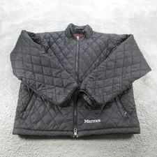 Marmot Jacket Mens Medium Black Quilted Insulated Full Zip Made USA Outdoor picture