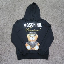 Moschino Hoodie Womens Small Black Couture Teddy Biker Bear Graphic Sweatshirt picture