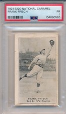 1921 E220 NATIONAL CARAMEL -FRANK FRISCH -PSA 1 PR (SVSC) FRESHLY GRADED-LOW POP picture
