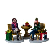 Lemax General Products Village Accessory Christmas Shopping Break Set Of 3 42350 picture