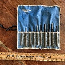 Rare Vintage Armstrong Tools Punch Set 29-356 Roll Up Pouch Made in the USA picture