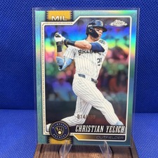 2026 Topps Chrome Christian Yelich #15 Aqua Refractor /199 Brewers K23 picture