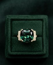 Vintage Cushion Cut Teal Sapphire Ring 925 Sterling Silver Gift For Her Ring. picture