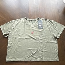 Life is Good Women’s 2XL Olive Cotton Crew Neck Lobster Graphic Tee picture