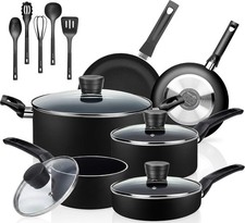 Kitchenware Pots & Pans Basic Kitchen Cookware Black Non-Stick Coating Inside picture