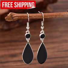 Black Teardrop Dangle Earrings Women's Trendy Drop Earrings Fashion Jewelry Gift picture